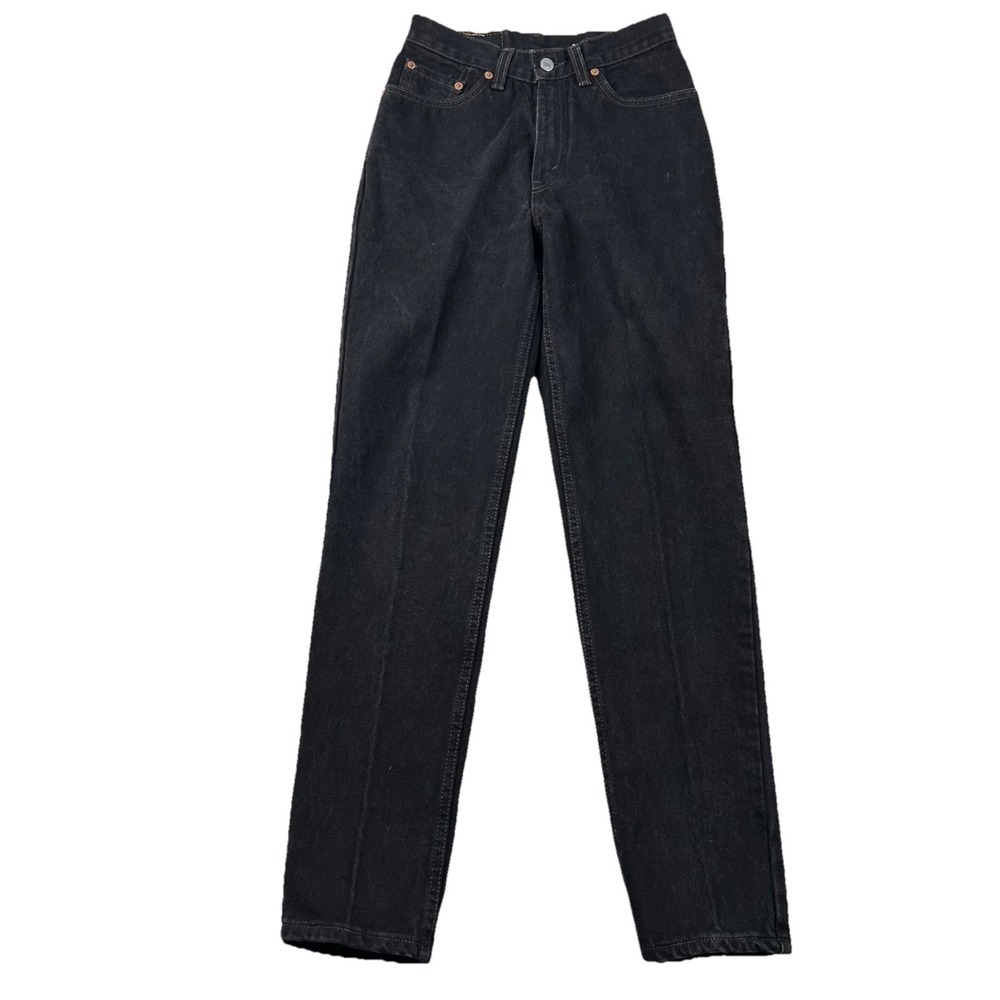 Vintage Levis 512 Jeans 7 Jr. M Slim Fit Straight Leg 90s Charcoal Black USA